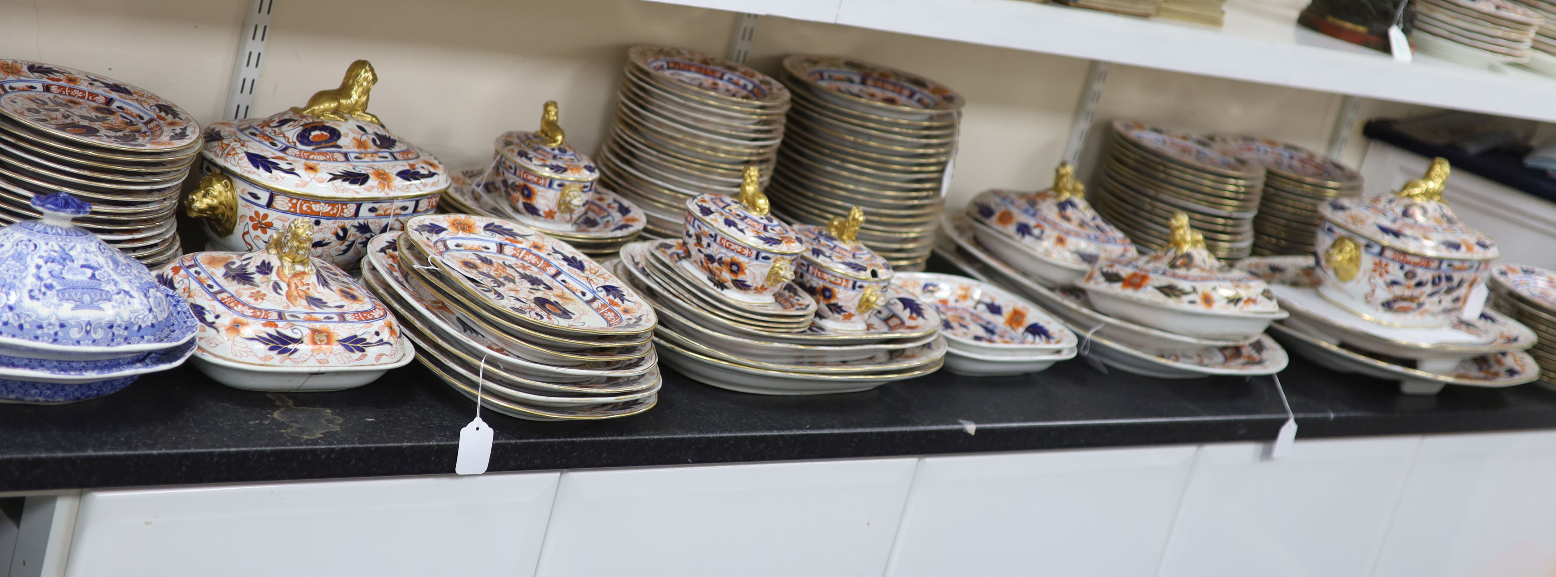 An extensive Coalport Imari pattern dinner service, c.1820,